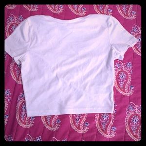 White cropped shirt
